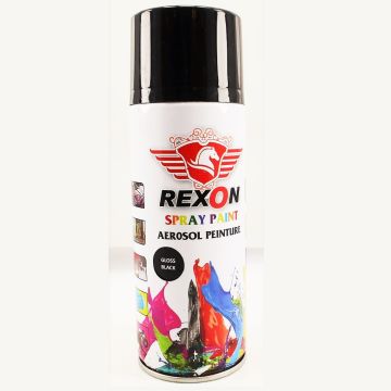 Rexon Spray Paint (Gloss Black Aerosol Peinture 400ml) - A410