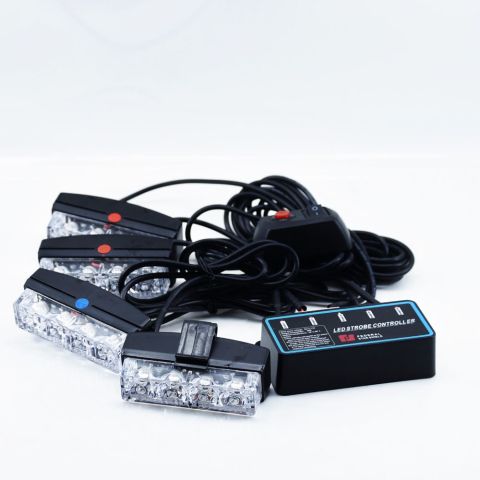 Black LED Car Safety Police Light -DC-12VR/B