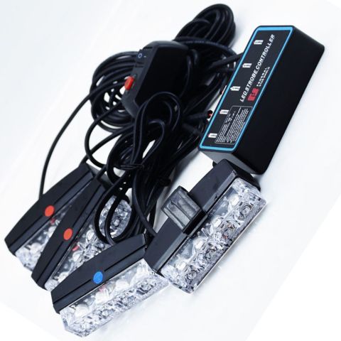 Black LED Car Safety Police Light -DC-12VR/B