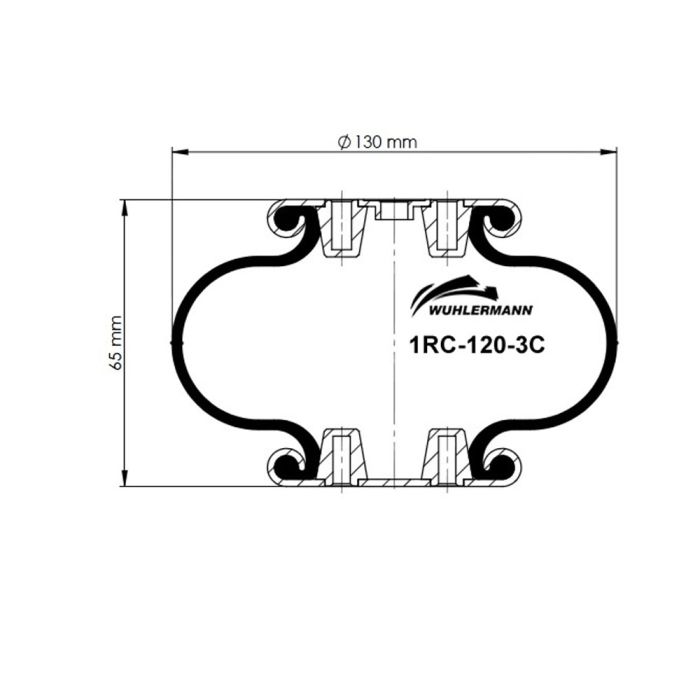 Convoluted Air Spring - 1RC-120-3C