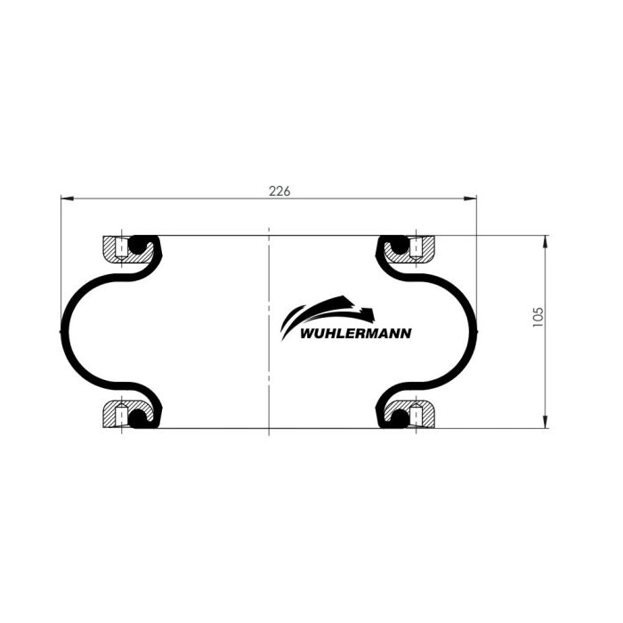 Convoluted Air Spring - 1RC-220-2C
