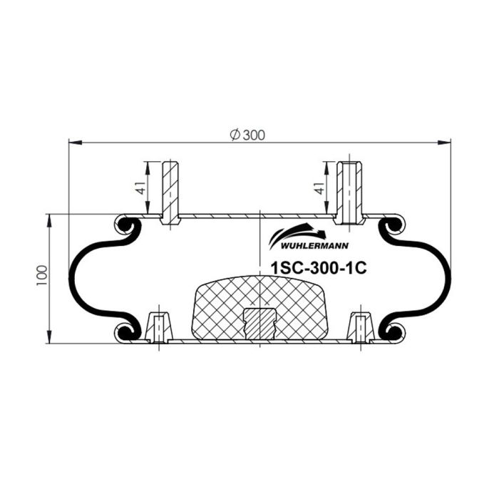 Convoluted Air Spring - 1RC-300-1C