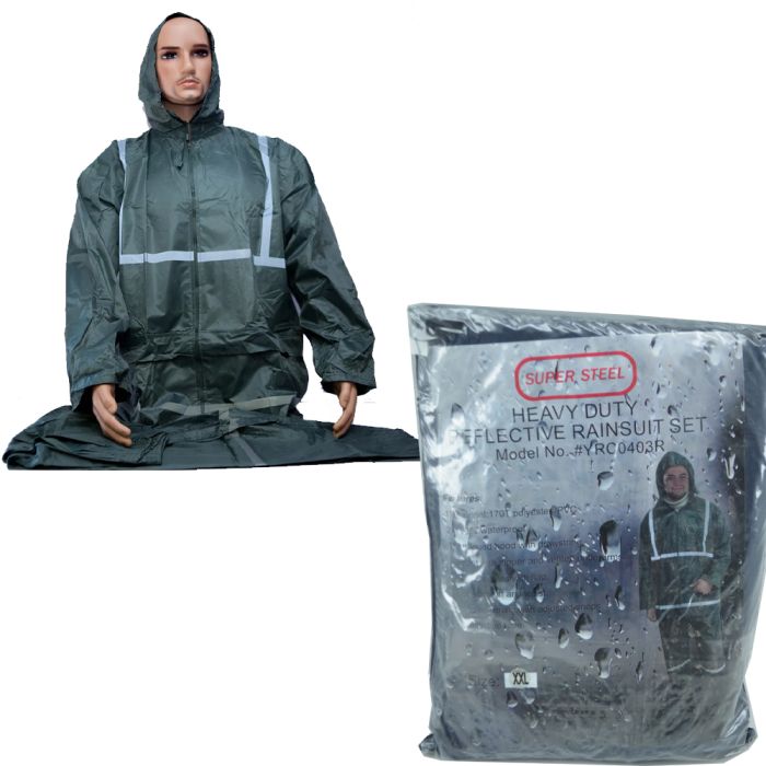 Super Steel Heavy Duty Reflective Rain Suit Set - RC0403R