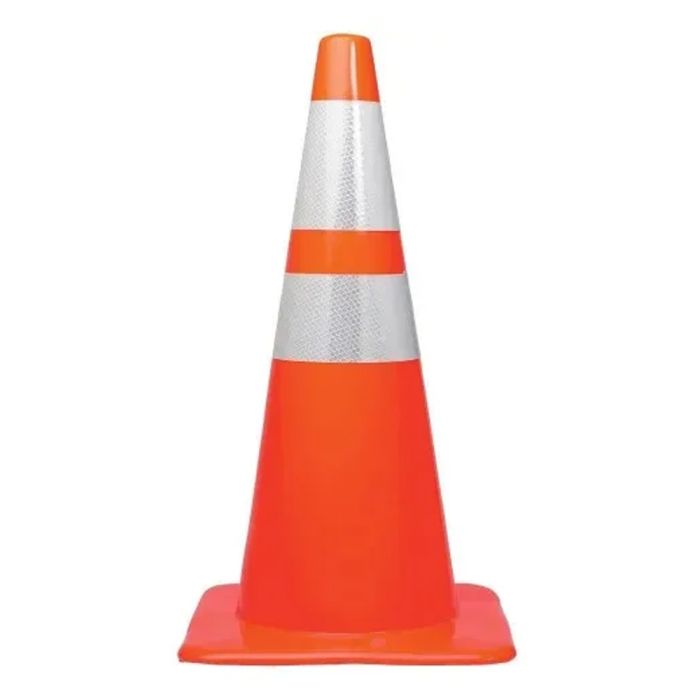 Traffic Reflative Rubber Safety Cone (70cm) - 5796649