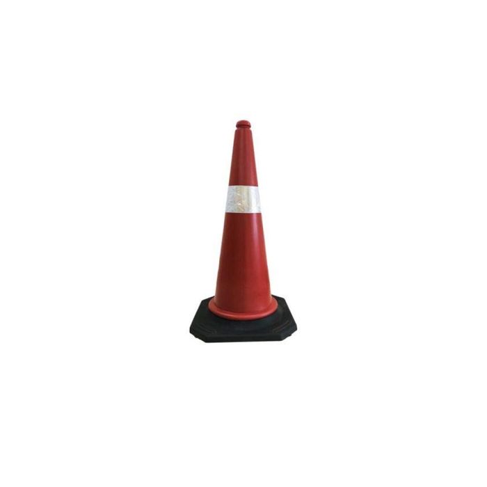 Traffic Reflative Rubber Safety Cone with Rubber Base (50cm) - 5516529