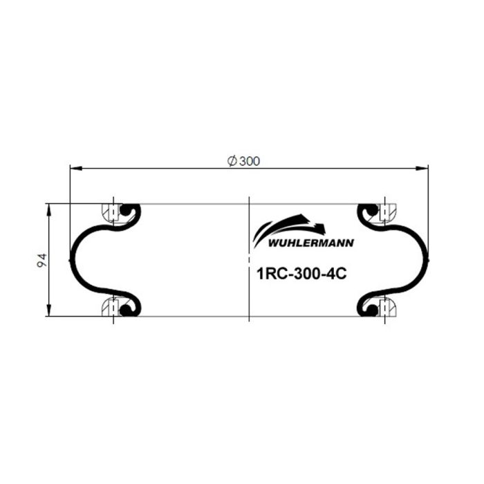 Convoluted Air Spring - 1RC-300-4C