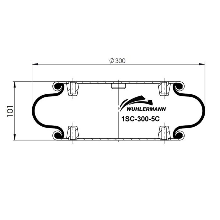 Convoluted Air Spring - 1RC-300-5C