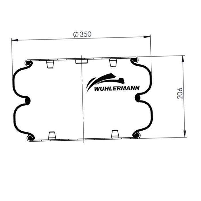 Convoluted Air Spring - 2RC-300-2C