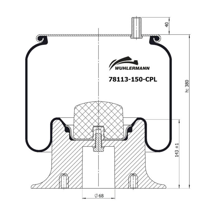 Air Spring with Plastic Piston - 78113-150-CPL