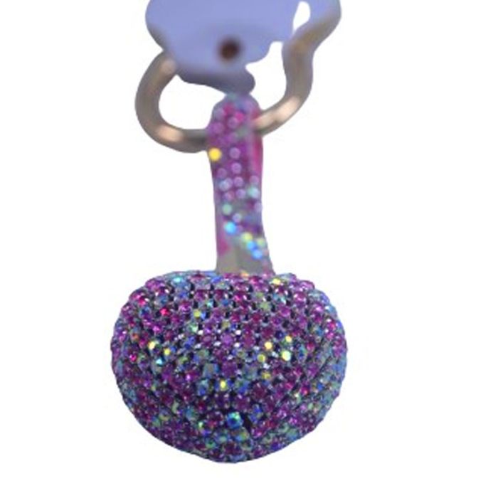 Crystal Sparkle Heart Shaped Key Chains - SHS-08-KC (PinkSilver)