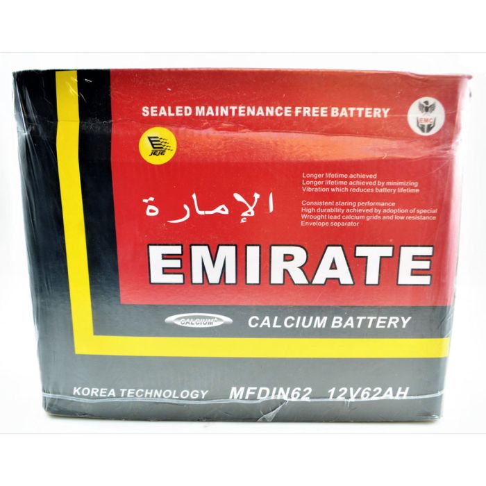 Emirates Battery (12V 62Ah) - MFDIN62