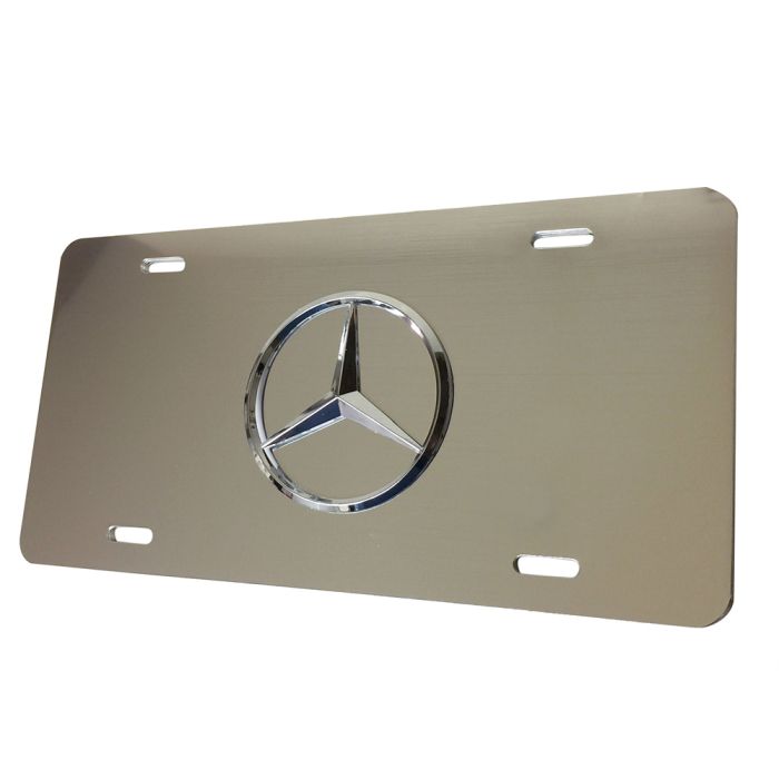 3D Benz-C Class Logo Stainless Steel License Plate - BZ1006