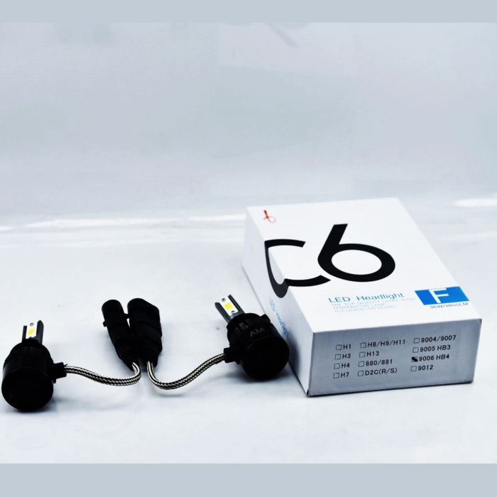 Black C6 LED Headlight - 9006 HB4