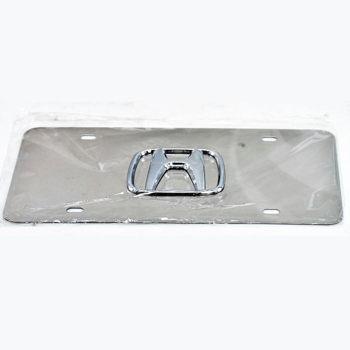 Front License Plate (Stainless Steel) with Honda Logo - HLP5676