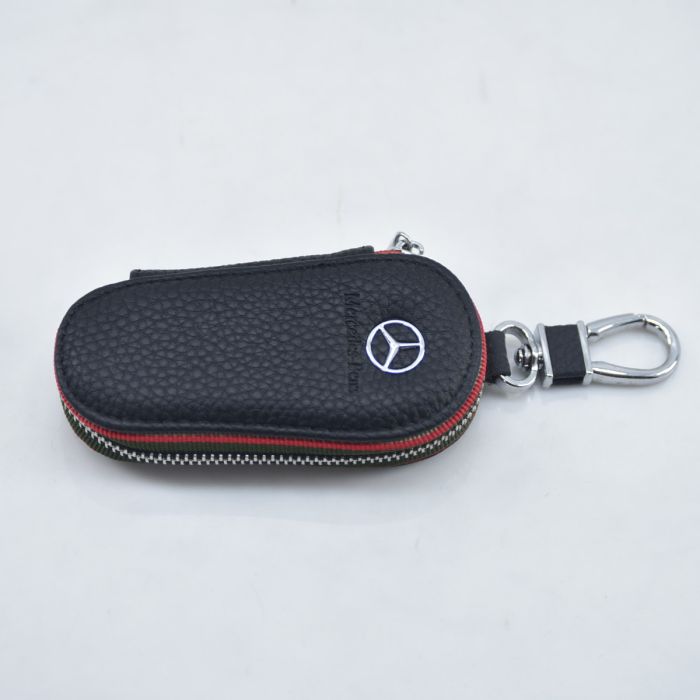 Mercedes Benz Black Leather Purse Key Holder - MBLP-450