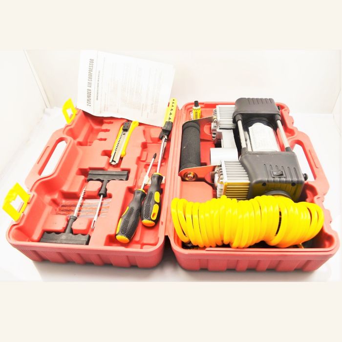 Air Compressor/Tyre Pump (Two Cylinder with Tools) - A428