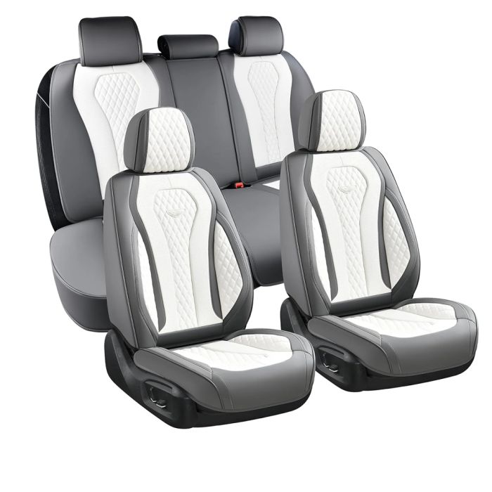 Car Seat Cover - Grey/White