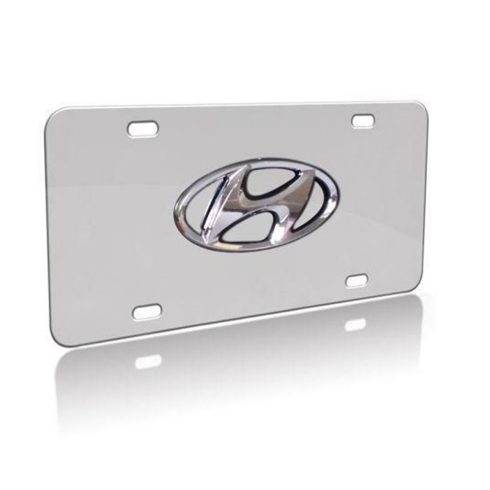 3D Hyundai Logo Stainless Steel License Plate - HY1013