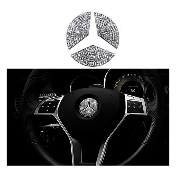 Mercedes Benz Steering Sticker (Steering Wheel Bling Crystal Emblem) - MBSS106