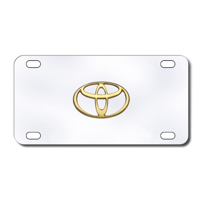 3D Toyota Logo Stainless Steel License Plate - TY1002